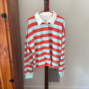 GAP Striped Rugby Shirt Women XL Tall